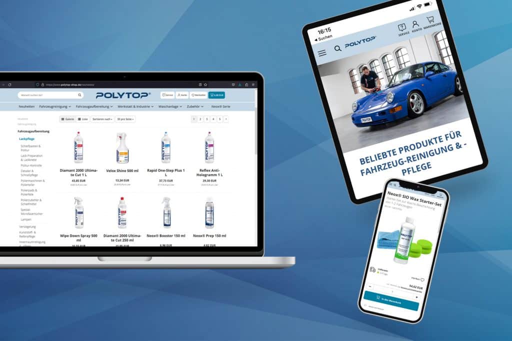 POLYTOP - Fahrzeugreinigungsprodukte - Fahrzeugpflegeprodukte - Hersteller für Vollsortiment - News - Neuer Online-Shop
